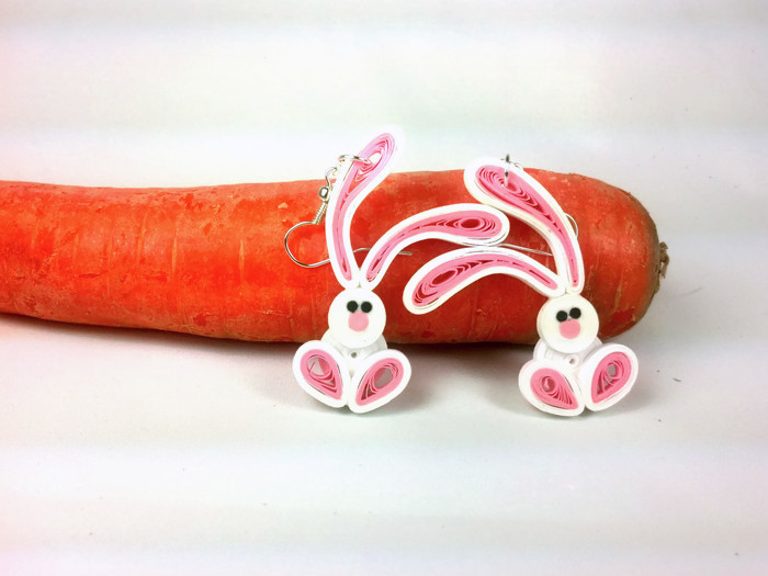 Playboy Bunny Rabbit Earrings Paper Quilling